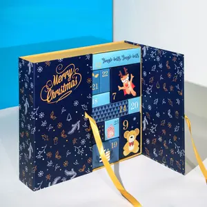 Christmas Advent Calendar 2025, Cardboard Christmas DIY Gift Box, Set of 25 Pieces, Advent Calendar Christmas Countdown Calendar 24 Days Surprise Christmas Gift Empty Box, Refillable Christmas Countdown Calendar, 24-Box Christmas Puzzle Themed Gift Box