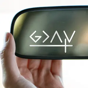 God is Greater Than The Highs and Lows Stickers (Set of 5, White/Black/Pink) – Christian Car Decal for Rearview Mirror | Faith-Based Vinyl for Interior, Religious Auto Decor (White)