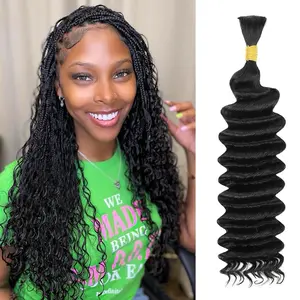 Bulk Indian deep wave human hair for braiding