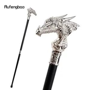 White Luxury Dragon Head Walking Cane Fashion Decorative Walking Stick Gentleman Elegant Cosplay Cane Knob Crosier 93cm Hiking Stick Hiking Gear