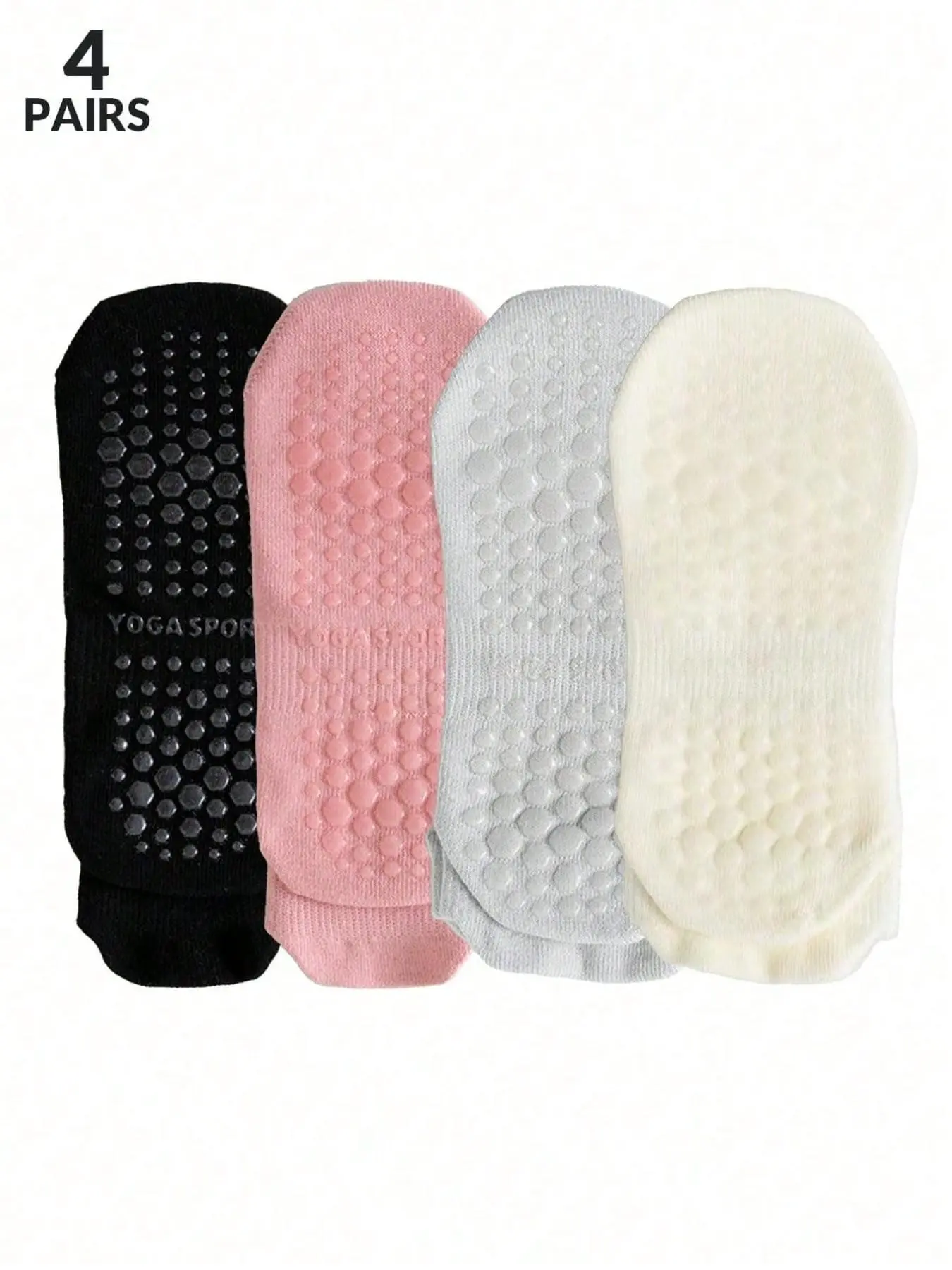 Women's Ankle Socks Set, Anti-Slip Silicone Low-Cut Boat Socks, Grip Sock, Breathable Mesh Sports Socks, Quick-Dry Knit Fabric, Yoga Dance Pilates