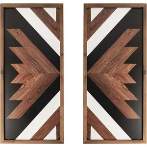 Aztec Wall Decor, Wood Western Wall Art, Southwestern Native American Boho Bathroom Bedroom Living Room rustic Home Decoration