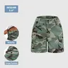 Flamingals Camo Print Roll Hem Flap Pocket Mid Rise Shorts