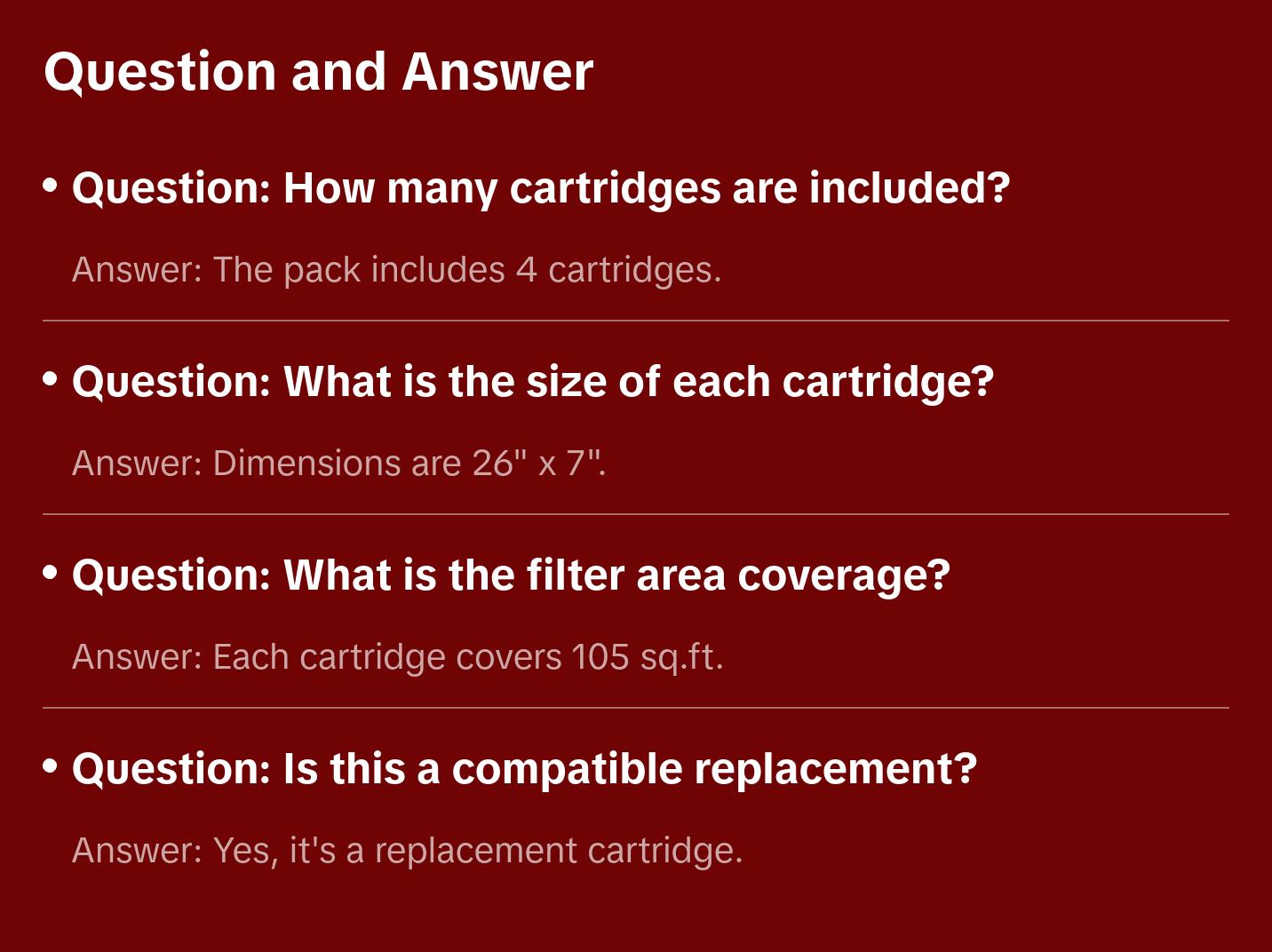 XtremepowerUS Pool Filter Replacement Cartridge 4-Pack 105 sq.ft OD 26" x 7 for Efficient Filtration Systems Compact Design Easy Replacement   Pool Filter Cartridge
