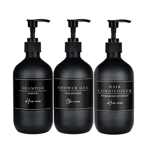 Bathroom Soap Dispenser, 3pcs/set Empty Refillable Lotion Dispensing Pump Bottle For Shampoo Conditioner Shower Gel, Bathroom Accessories, Travel Essentials