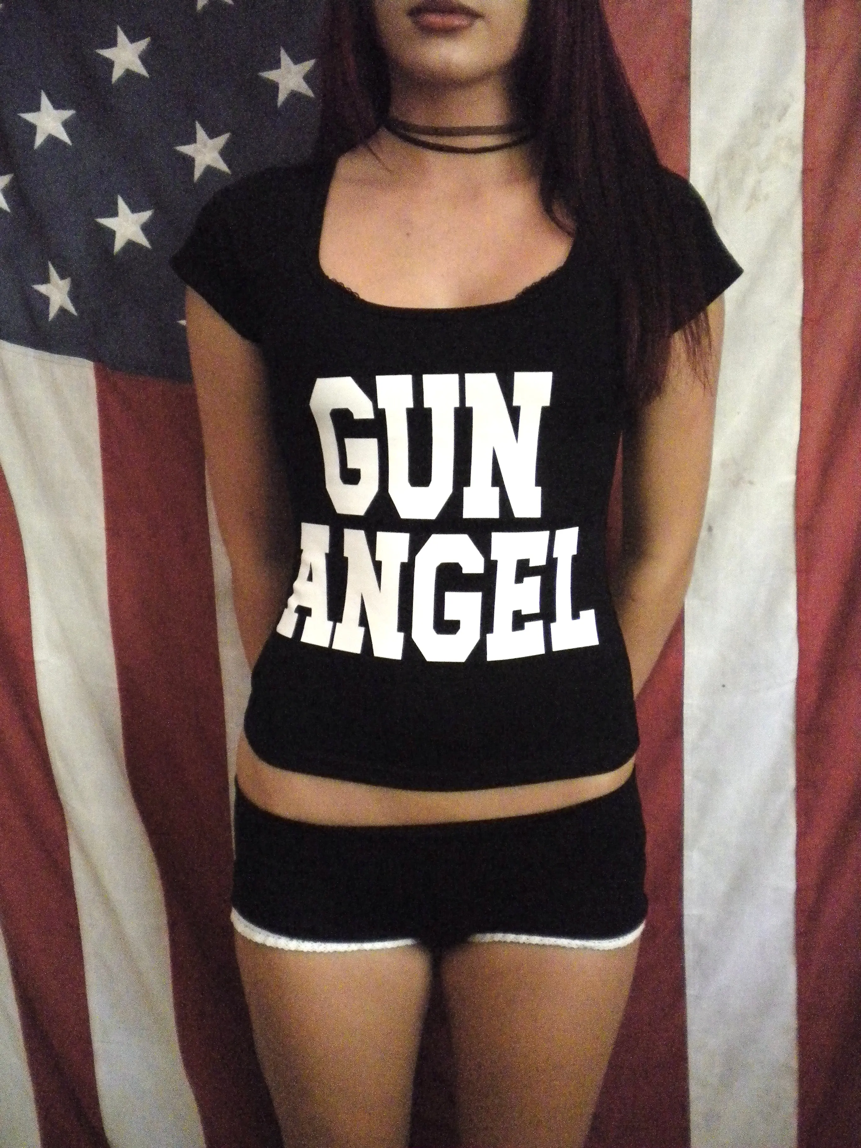 Black Gun Angel Top