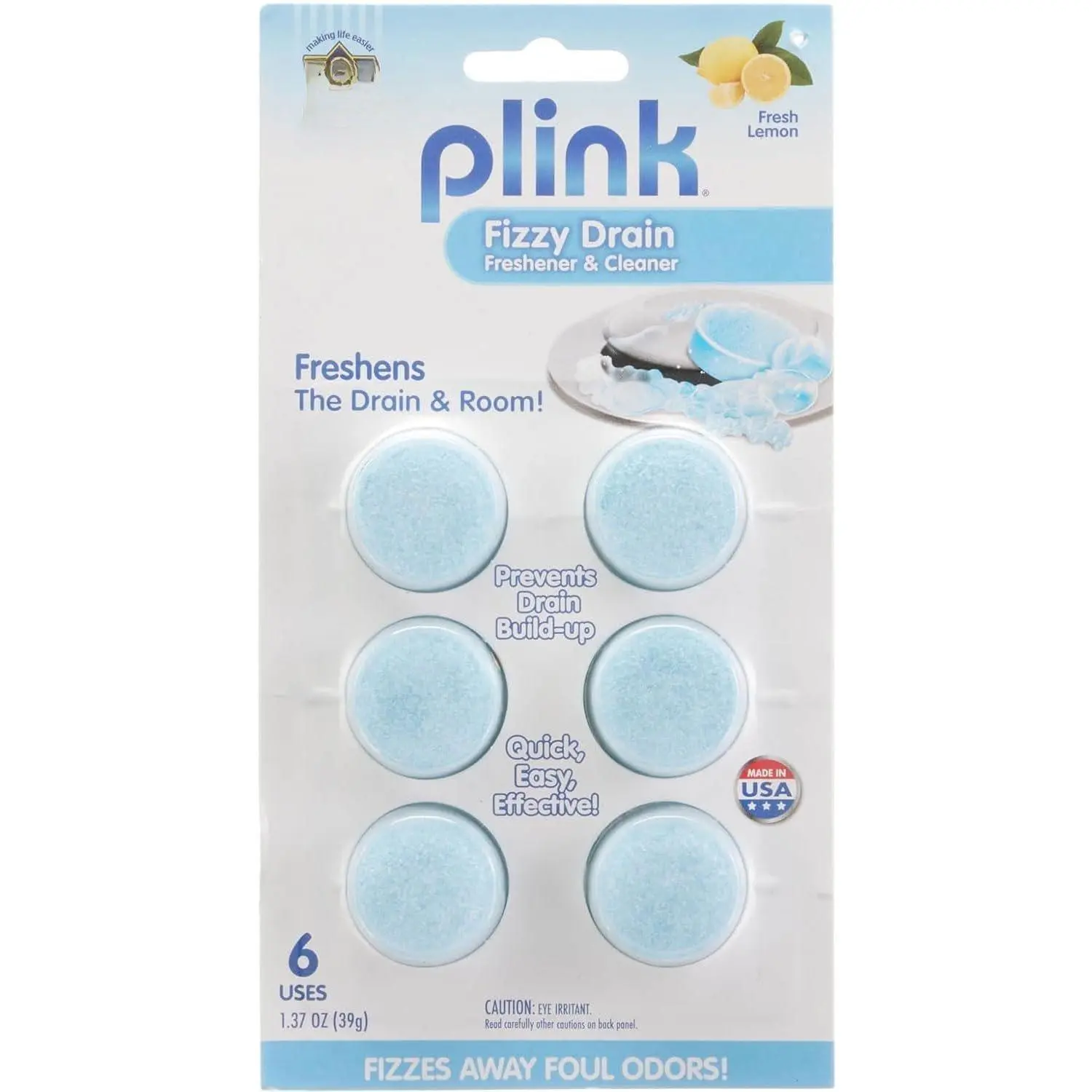 Plink Fizzy Drain Freshener & Cleaner -   Scented Tablets for Kitchen Sink Drain Cleaning & Odor Elimination - 6 Count