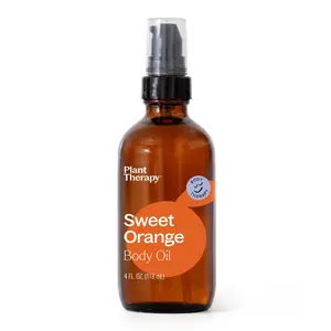 Plant Therapy Sweet Orange Body Oil 4 oz Uplifting & Mood-Boosting Scent, Made with only Two All-Natural Ingredients, Hydrating & Nourishing, Ideal for Daily Skincare