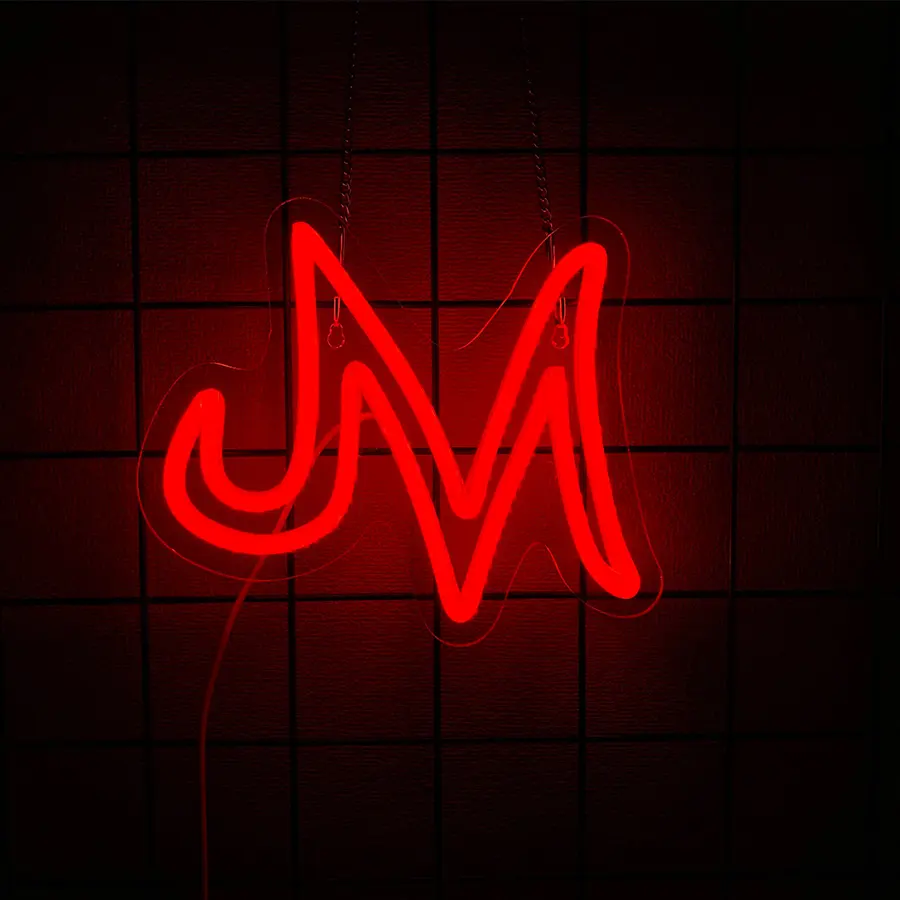 Illuminated Letter M, LED Neon Sign Letters, LED Marquee Letters, USB-Powered LED Letter Lights, Perfect for Game Rooms, Birthday Parties, Christmas Celebrations, or Home Decor, Led Decoration Lamp