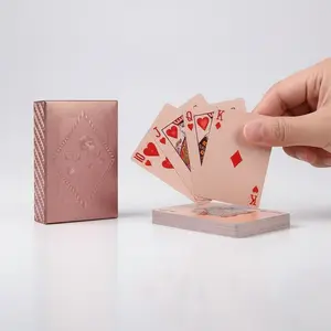 Champagne Rose Pink Waterproof Diamond Playing Cards – Luxury Durable & Flexible Poker Deck for Game Night, Party & Christmas Gifts