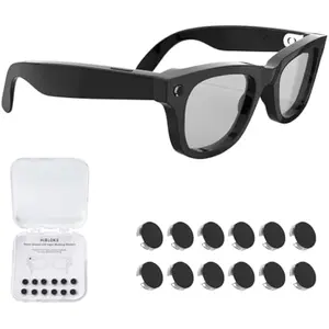 12Pcs LED Light Blocking Stickers Compatible with Ray-Ban Meta Wayfarer/Skyler/Headliner (Gen 2) & Oakley Meta HSTN Smart Glasses Accessories, Low-Tack Restickable Blackout LED Light Covers Sticker