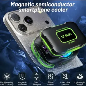 Magnetic Gaming Phone Cooler with Rechargeable Battery Portable RGB Cooling Fan Heat Radiator Compatible with iPhone Samsung Android Devices Tablets