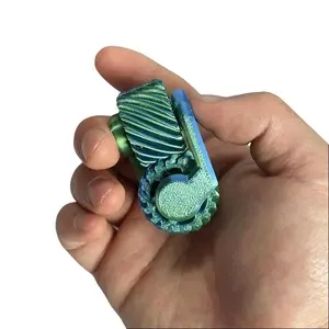 Creative 3D Printed Double Spiral Gear Spinner, Unique Mixed Color Fidget Toy for Stress Relief, Plastic Material