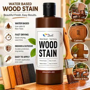 Water-Based Wood Stain - Just One Coat, Fast Drying, Low Odor, Non-Toxic, Safe for Indoor & Outdoor Use, Easy Application for Furniture, Cabinets, and More