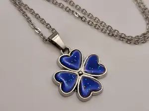 Changing Color Mood Stone Necklace Heart Necklace Mood