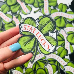 STAY LUCKY Hard Hat Sticker -  LINEMAN sticker,  Hard Hat Sticker , Laptop Water Bottle Decal Sticker