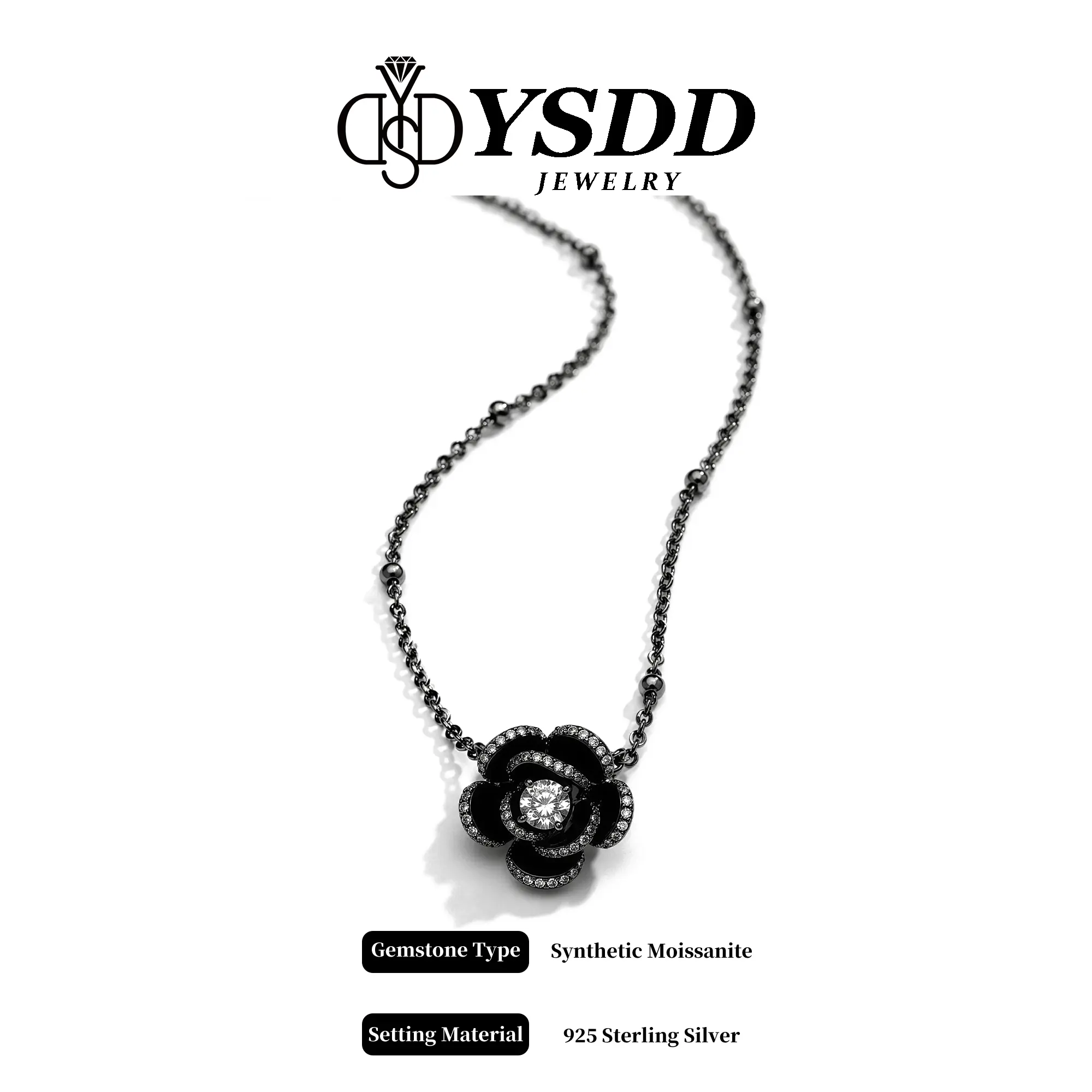 【#421】vvs Synthetic Moissanite Necklace in 925 Sterling Silver