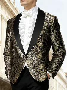 Men's Suit Jacket, Luxurious Textured Fabric, Fashionable Comfort, Ideal for Weddings, Parties, Formal Wear, All Seasons, Perfect Gift Choice, Formal Attire