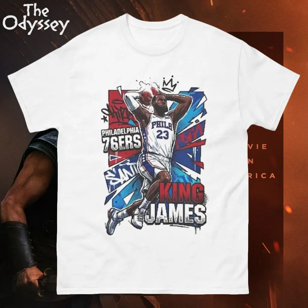 LeBron James King Graphic T-Shirt, Basketball Legend Streetwear Tee, Vintage Athletic Style Shirt, Trendy Casual Oversized Top, Sports Fan Gift Shirt, Retro Graphic Tee for Men & Women