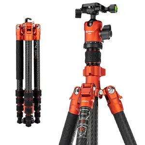 Fotopro 60" Carbon Fiber Tripod, Compact Lightweight Travel Tripod for DSLR Camera, Camera Tripod with Ballhead Quick Release Plate Carry Bag, with Detachable Monopod, Max Load 17.63lb