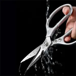 Stainless Steel Chicken Bone Cutter, Sharp Kitchenware Kitchen Cutting Shears Sk5 Heavy Duty Scissor Multi-Functional Strong Poultry Fish Bone Scissors with Scale Scraper Handles