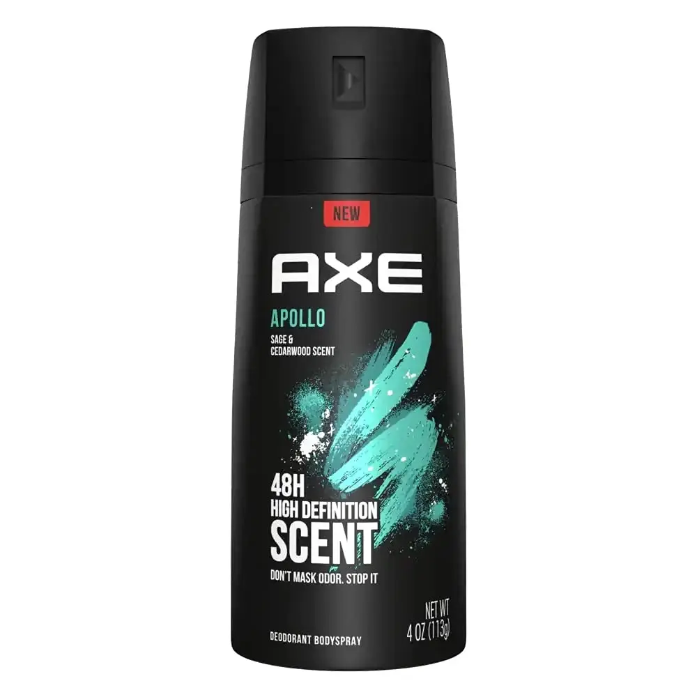 AXE Apollo Men's Body Spray, Masculine Sage & Sandalwood Fragrance, Scented Deodorant, 4 oz (10 Pack), Body Care