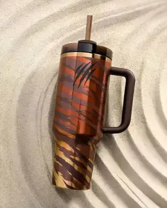 LoveShack Limited Edition Holiday 40OZ H2.0 Double Walled Vacuum Insulated Stainless Steel Tumbler with Handle for Outdoor Camping and Travel