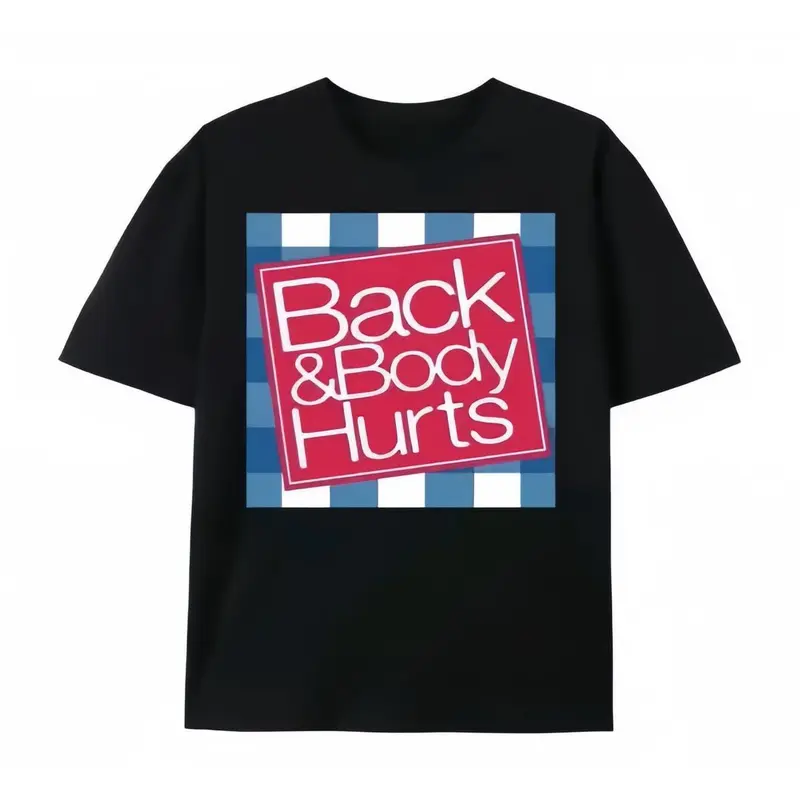 Short Sleeve Shirt Elaxed Fit Graphic T Shirt ForMen - Casual Short Sleeve Tee With Funny'Back And Body Hurts' Print For Summer,SpringUnisex T-shirts M-5XL