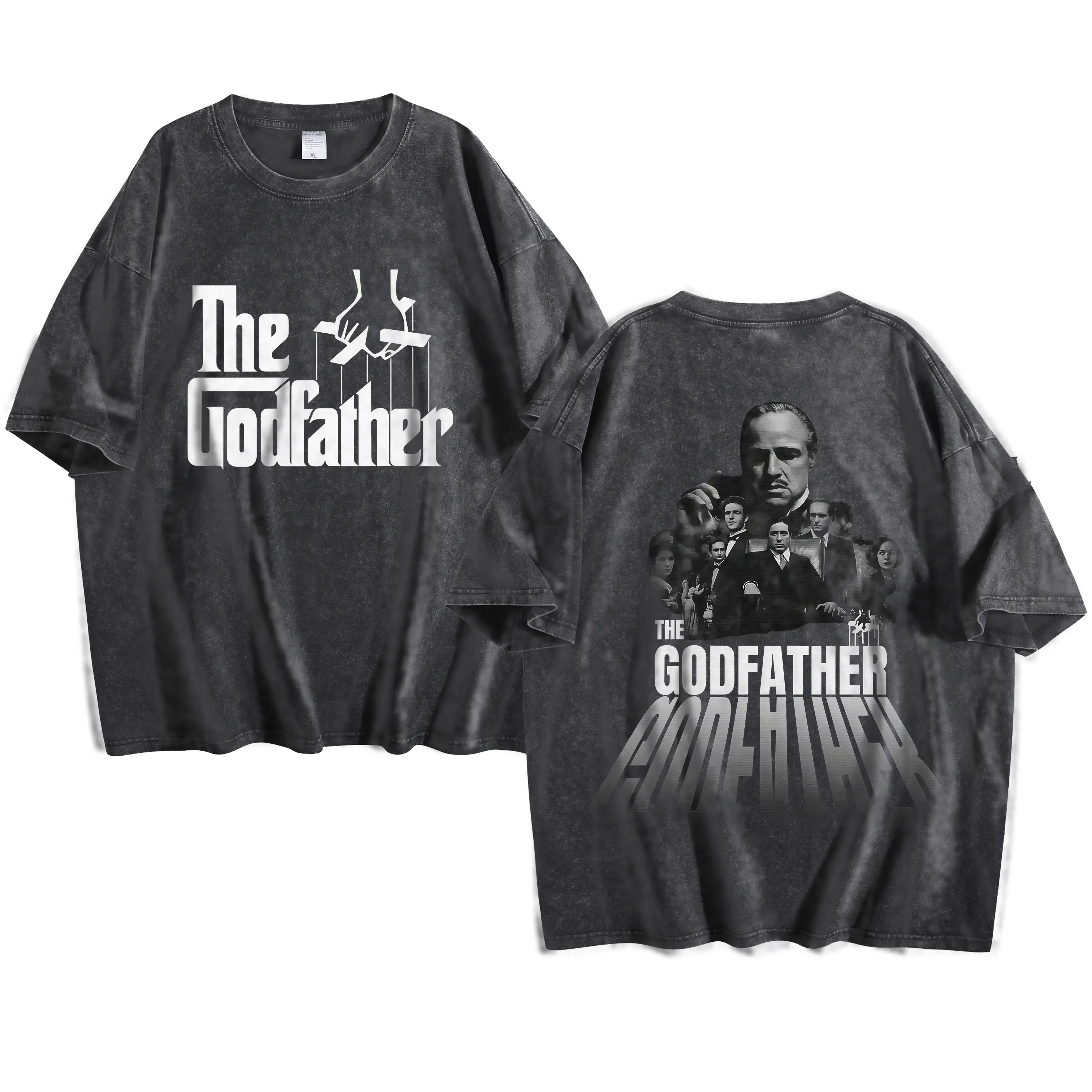 The Godfather Washed Oversized Tee｜Classic Mafia Aesthetic Graphic Shirt｜Vintage Soft Cotton Casual Streetwear｜Trendy Mob Wife & Mob Husband Style｜Fathers Day Gift for Dad｜4th of July Merch｜Mothers Day Present for Him Her