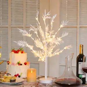 Simulated White Birch Coral Tree Lights, Valentine's Day Decor, Ambiance Lighting Fixtures—Warm White Light, Multicolored Lights, Battery + USB Powered, Bedroom Decor, Suitable for Winter, Wedding, Valentine's Day, Christmas Decorative Lighting