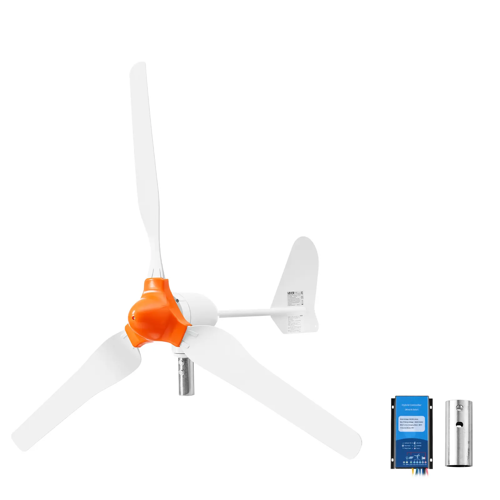 【summerfinds】VEVOR 1000W 12V Wind Turbine Generator, 3-Blade Wind Turbine Kit with Wind/Solar Hybrid Controller, Efficient 3-Phase AC Permanent Wind Power Generator for RV Boat Home Farm (Tower Pole Not Include)
