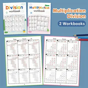 Two-Digit Multiplication Division Practice Book, Math Learning Tool for Young Adults & Elementary Students, Educational Activity Book, Learning Materials