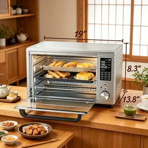 29.6QT Air Fryer Toaster Oven Combo | Smart Probe | 12 Functions | Stainless Steel | 450°F | 7 Accessories