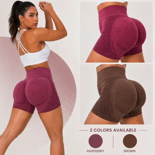 NEXUS Women's Seamless Scrunch Butt Workout Shorts High Waisted Booty Lifting Gym Shorts Tummy Control Squat Proof Yoga Running Fitness Shorts