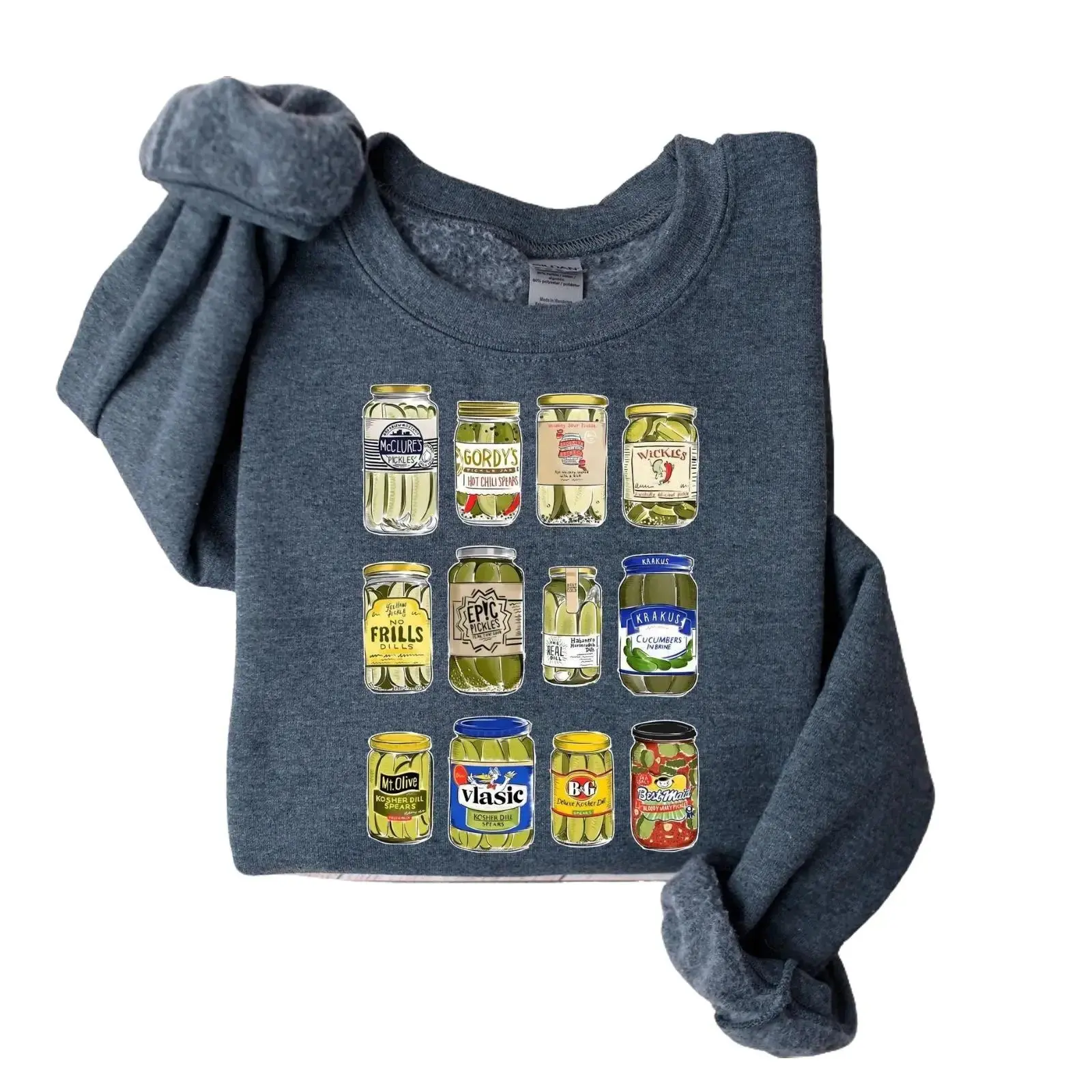 Vintage Canned Pickles Sweatshirt, Canning Season Sweatshirt, Pickle Lovers Sweater, Pickle Jar Crewneck, Funny Pickle Hoodie