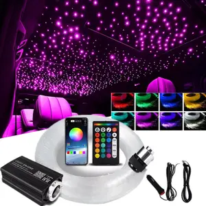 Fiber Optic Star Light Kit 1000/500pcs 0.02in 6.5ft Color-Changing App Remote Control for Car Home Ceiling Lights LED Driver Included Soft Ambient Glow