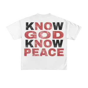 Know God Know Peace No God No Peace Inspirational T-Shirt For Man For Women Faith Based Religious Graphic Tee Casual  Crewneck Top unisex cotton knit fabric