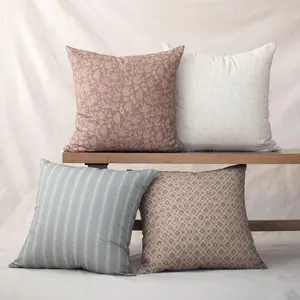 Modern Decorative Throw Pillow Covers - 100% Cotton - Marlow - 22x22 - Set of 4