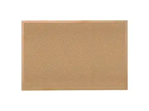 Ghent WK412 Natural Cork Bulletin Board with Wood Frame - 144.5" x 48.5" - Tan Surface, Oak Finished Wood Frame