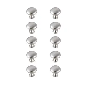Elegant Decor  1.2 in. Dia. Cadon Multipack Mushroom Knob, Brushed Nickel - Pack of 10