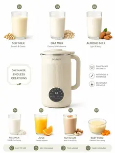 8 IN 1 Automatic Nut Milk Maker, Homemade Almond, Oat, Soy, Nut Machine, Soy Milk Machine, auto-clean, Dairy-Free Milk Maker home cooking mixer kars rum Mini Intelligent