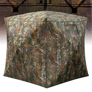 【GARVEE】Hunting Blind, Pop Up Ground Blinds for 2-3 People, 58" 58" 66" H with 270° See Through Windows and Silent Magnetic Door, Lightweight for Outdoor Hunting Survival Tools Survival Kit
