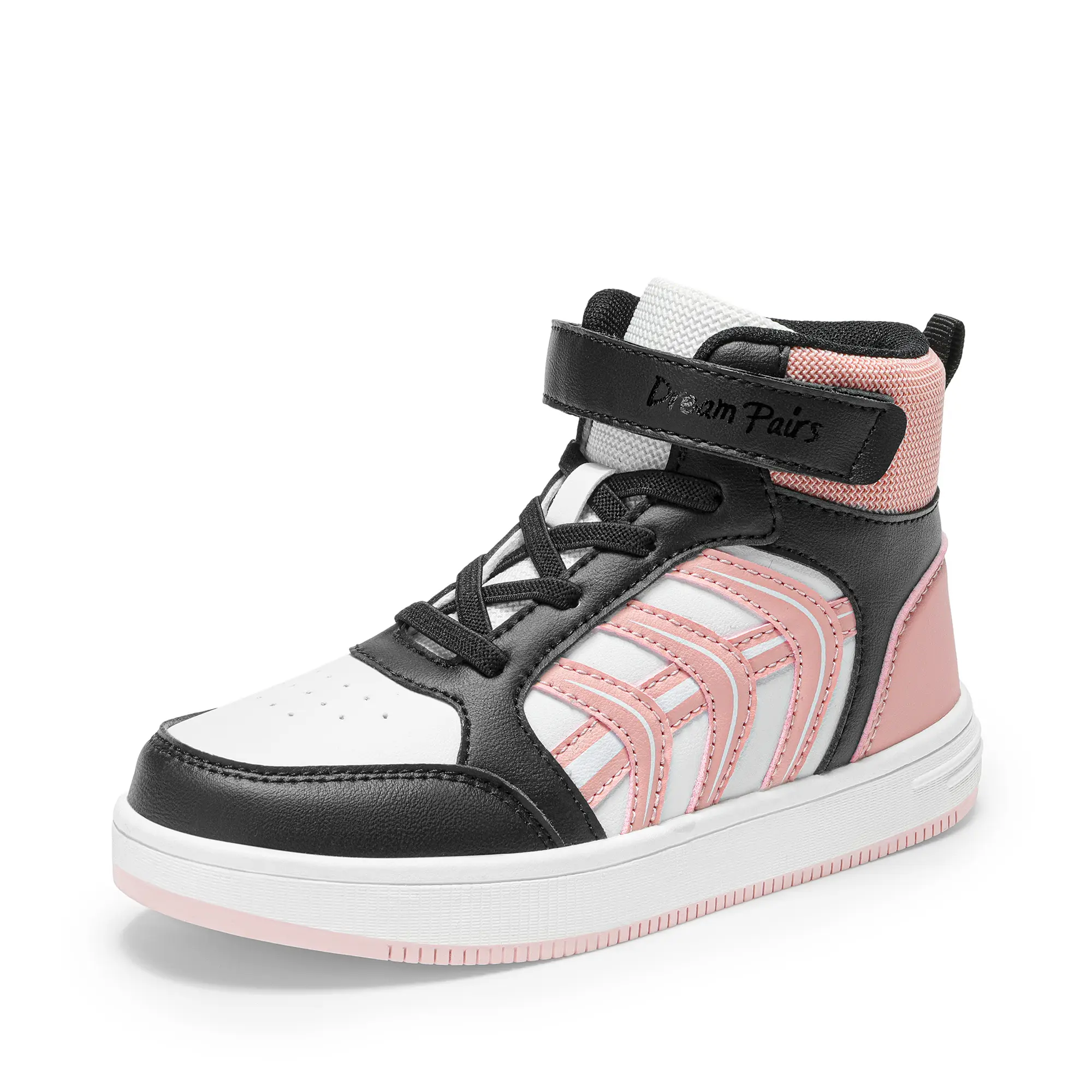 Dream Pairs Boys' High-Top Basketball Mesh Breathable Gradeschool Sneakers - Youth Hook-and-Loop Strap Trainers for School, Casual Wear, Gradeschool Sneaker, Mesh Breathable Sneakers, Youth Shoes