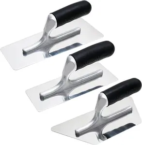 Venetian Plaster Finishing Trowel Set 3 count Polished Stainless Steel with Rubber Handle  Plastering Tools