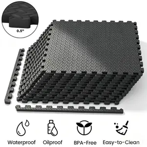 12-24Pcs 25" Interlocking EVA Foam Mat Tiles, Non-Slip Exercise Floor Mats, Waterproof Puzzle Flooring for Home Gym, Kids Play & Fitness Workout summervibes