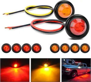 Nilight 10 PCS 3/4 Inch Round Mini LED Clearance Light LED Front Rear Side Marker Indicator Light Bullet Marker Light for Truck RV Car Bus Trailer Van Caravan Boat (12V, Red+Amber) Vehicle Autos, Led Lights Car, Bright Light Led Led Backlights