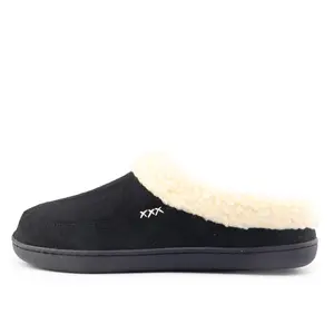 Black Loafers for Women & Slides Men - Winter Warm Snow Boots with Plush Lining Non-Slip Sole - Ideal Gift for Family - One Step Slippers & Couple's Style Footwear