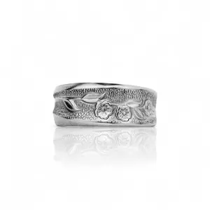 Spring Fling - Handcrafted Stainless Steel FloralSpoon Ring