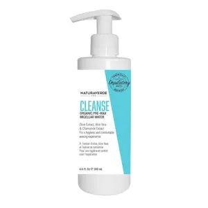 NaturaverdePro Organic Pre Wax Micellar Water, Makeup Remover & Facial Cleanser with Chamomile & Aloe Vera, Skin Prep for Hair Removal – 6.8 oz