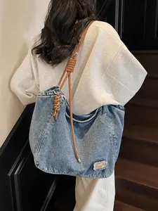 A Women's One Shoulder Handbag, Denim Shoulder Satchel, Denim Crossbody Bags, Denim Shoulder Purse, with Lightweight Design, Crossbody Shoulder Bag Featuring Minimalist Personality. Perfect for Casual Shopping, Commuting, Dating, Daily Use